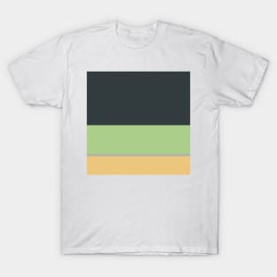 A fabulous composition of Greyish, Onyx, Oxley, Pale Olive Green and Pale Gold stripes. T-Shirt